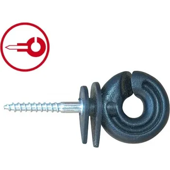 Ohradník Izolátor kruhový s vrutem 5mm, Černá