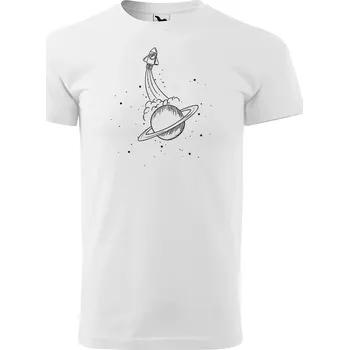 Pánské tričko Sablio Tričko s potiskem Rocket - bílé L