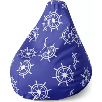 Sedací pytel Sablio Sedací vak Pear Bílá kormidla - 70 x 95 x 15 cm