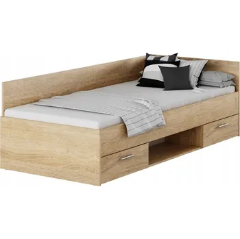 Postel Jednolůžková postel imitace dřeva Kondela 90x200 cm dub sonoma