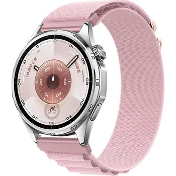 Příslušenství k chytrým hodinkám DUX 125987 NYLON Vyměnitelný řemínek pro Huawei Watch GT 5 46mm / GT 6 46mm světle růžový