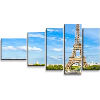 Obraz Sablio Obraz - 5-dílný Eiffel Tower 5 - 100x60 cm