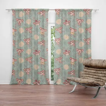 Závěs Sablio Zatemňovací závěs Roztomilé opičky - malé: 2ks 140x250cm