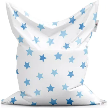 Sedací pytel Sablio Sedací vak Classic Modré hvězdy na bílé - 200x140 cm