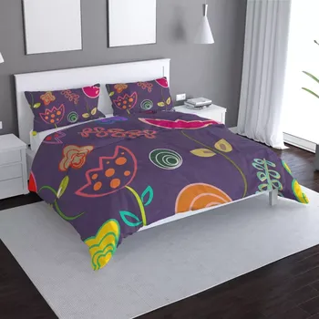 Povlečení Sablio Povlečení Nakreslené květiny - 140x200 / 90x70