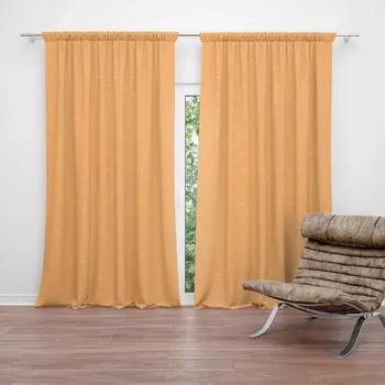 Závěs Sablio Závěs Bílé čárky na oranžové: 2ks 140x250cm