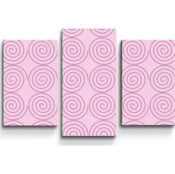 Obraz Sablio Obraz - 3-dílný Růžové spirály - 75x50 cm