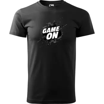 Pánské tričko Sablio Tričko s potiskem Game On - černé 5XL