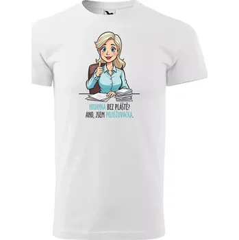 Pánské tričko Sablio Tričko s potiskem Hrdinka bez pláště? Ano, jsem pojišťovačka - bílé XL