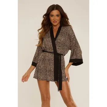 Dámský župan Dámský župan Mavis De Lafense – panterí print- bronzová, PANTERA BRONZE XL i170_32926808360413300