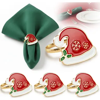 Kroužek na ubrousek KROUŽKY NA UBROUSKY SPONY PRSTENY NA UBROUSKY SADA 4 KS ČEPICE