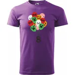 ON-DESIGN Narozeninové tričko s kostičkovými balónky Velikost: 134 cm/8 let, Barva: fialová