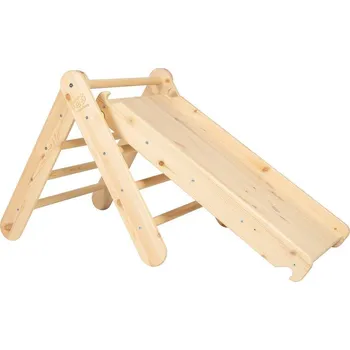 Dřevěná hračka Pikler trojúhelník z borovicového dřeva v přírodní barvě 46x87x60 cm Montessori – Meowbaby ID_1822106