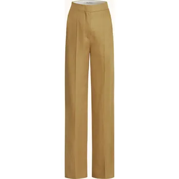 Dámské kalhoty Max Mara Dámské Marlene Kalhoty Aversa Ze Lnu, velbloudí, 36