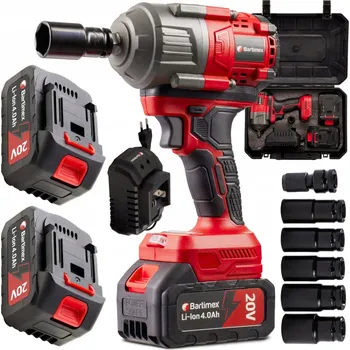 Akumulátorový rázový utahovák, bezkartáčový, sada Bartimex BT-CW-20D