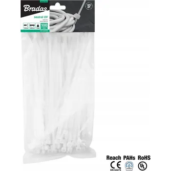 Stahovací páska STAHovací PÁSKA PLASTOVÁ BÍLÁ 2,5 x 80 mm 100 ks