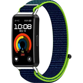 Ostatní příslušenství k chytrým hodinkám VSECHNONAMOBIL 105683 NYLON Vyměnitelný řemínek pro Huawei Band 10 / Band 9 / Band 8 modro-zelený