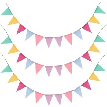 Party dekorace Balení 3 venkovních řetízků s vlajkami odolnými proti povětrnostním vlivům, 4M vlajková girlanda