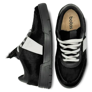 Pánské tenisky Botas Angry Beards Bearded Sneakers - Pánské kožené tenisky / botasky černé | česká výroba ze Zlína 42 EU