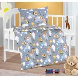 veratex Dětské povlečení bavlna Beáta medvídek v letadle 100x135,45x60 cm