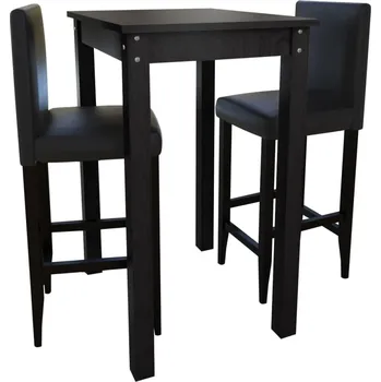 Barová židle Barový stůl a 2 barové židle, černá Černý 160726