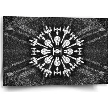 Obraz Sablio Obraz Star Wars Vesmírné lodě na šedém abstraktu - 60x40 cm