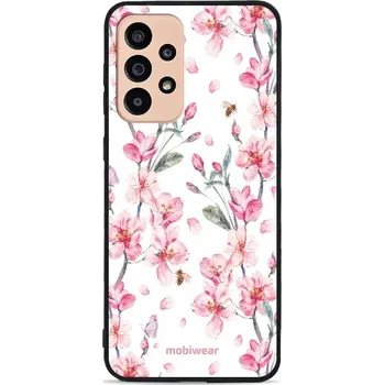 Pouzdro na mobilní telefon Lesklý kryt Mobiwear Glossy - Samsung Galaxy A33 5G - G033G - Růžové květy (Prémiové lesklé pouzdro, obal, kryt Mobiwear Glossy na mobil Samsung Galaxy A33 5G - G033G - Růžové květy, materiál Plast + TPU silikon - krytí po všech stranách, neošoupatelný)