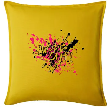 Polštář Work out splash - Polštář 50x50 - 50x50 - Pouze potah ( Žlutá )