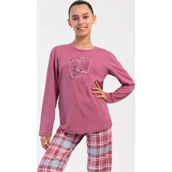 Dívčí pyžamo Dětské pyžamo Vienetta Secret Charlotte starorůžová 11 - 12