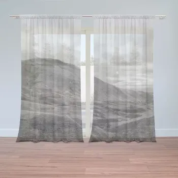 Záclona Sablio Záclony Černobílé údolí: 2ks 150x250cm