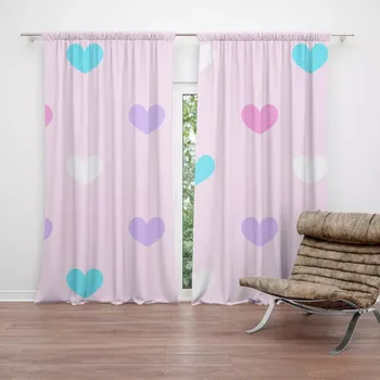 Závěs Sablio Závěs Srdce vedle srdce: 2ks 140x250cm