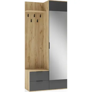 Obývací stěna Šatní skříň do předsíně Coral - Halmar Světlý dub 100x202.5 cm