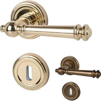 Dveřní kování Südmetall Mount Everest-R mosaz/hnědá patina, 4. objektová třída hnědá patina, klika / klika, Cylindrická vložka