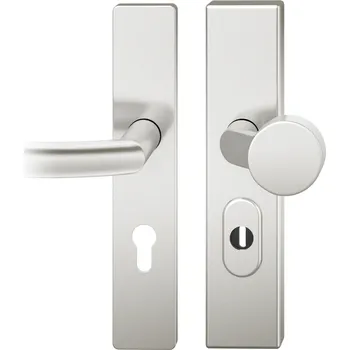 Dveřní kování FSB 73 7379 bezpečnostní kování, klika/koule, 4. bezp. třída Eloxovaný hliník, Se štítkem, 72 mm