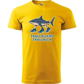 Pánské tričko Sablio Tričko s potiskem Trallallero trallalla - Italian Brainrot - žluté M