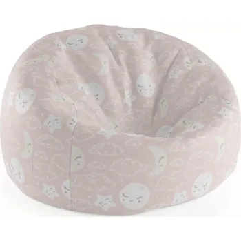 Sedací pytel Sablio Sedací vak Cocoon Mráčky a měsíc - 115 x 75 x 45 cm