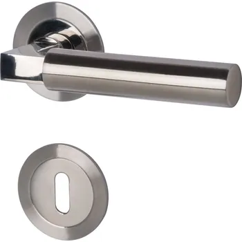 Dveřní kování Südmetall Hamburg-R, plochá rozeta, magnet, nerez klika / klika, Cylindrická vložka