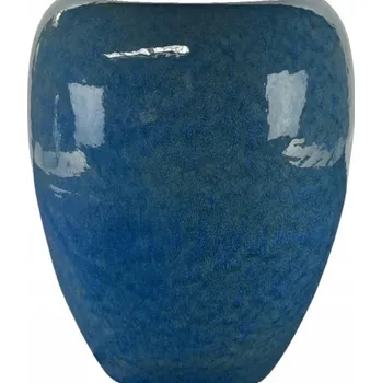 Květináč Keramický květináč, modrý, průměr 40 cm