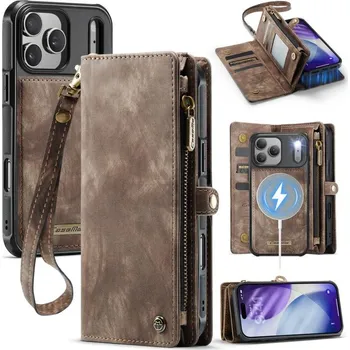 Pouzdro na mobilní telefon VSECHNONAMOBIL 126006 WALLET Ochranný kryt s peněženkou 2v1 pro Apple iPhone 17 Pro hnědý