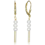 MINET Pozlacené stříbrné náušnice s přírodními perlami JMAS7059GE00