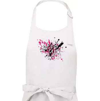 Kuchyňská zástěra Work out splash - Dámská zástěra na vaření - Univerzální velikost ( Bílá )