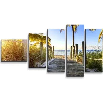 Obraz Sablio Obraz - 5-dílný Cestička na pláž - 100x60 cm
