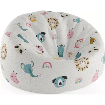 Sedací pytel Sablio Sedací vak Cocoon Hroch, zebra a slunce - 115 x 75 cm x 45 cm