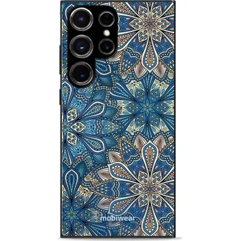 Pouzdro na mobilní telefon Lesklý kryt Mobiwear Glossy - Samsung Galaxy S23 Ultra - G038G - Modré mandala květy (Prémiové lesklé pouzdro, obal, kryt Mobiwear Glossy na mobil Samsung Galaxy S23 Ultra - G038G - Modré mandala květy, materiál Plast + TPU silikon - krytí po všech)