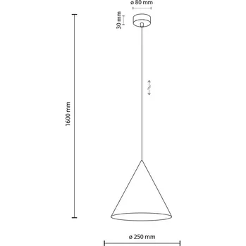 TK Lighting Závěsné světlo Cono, 1 žárovka, Ø 25 cm, písková barva, E27 písek 1 x 15 W LED - Doprava zdarma