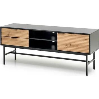 Televizní stolek Jednodvířkový TV stolek se zásuvkami do obývacího pokoje Murano - Halmar Dub Artisan / Černá 150x61 cm
