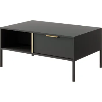 Konferenční stolek Obdélníkový konferenční stolek se zásuvkou do obývacího pokoje Lars - Meble Laski antracit 96,9x44,4 cm