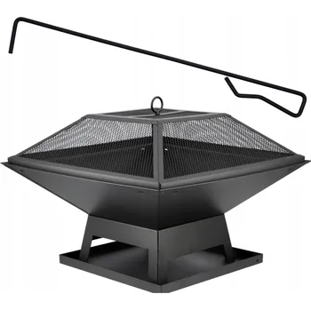 Ocelové zahradní ohniště Lund s poklicí 45x45 cm včetně pohrabáče