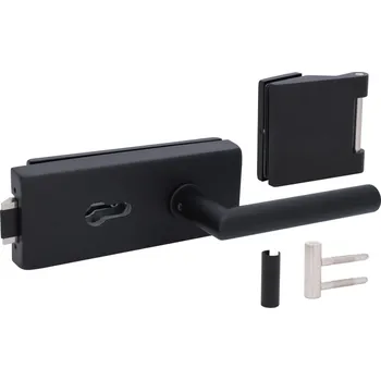Dveřní kování Sada kování pro skleněné dveře Südmetall Siena, černá Cylindrická vložka