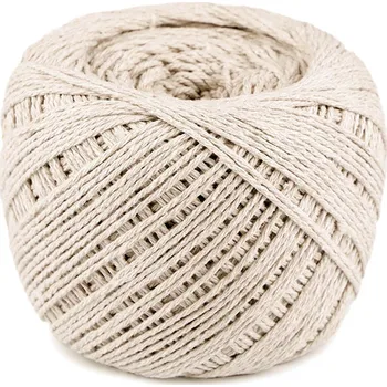 Bavlněná příze macrame Ø2-2,5 mm rozčesávací, barva 18 ecru